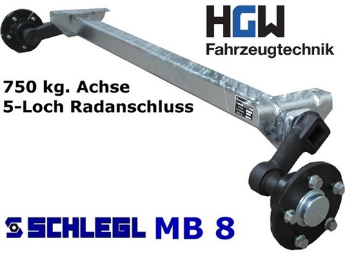 750 achse für anhänger - achse,